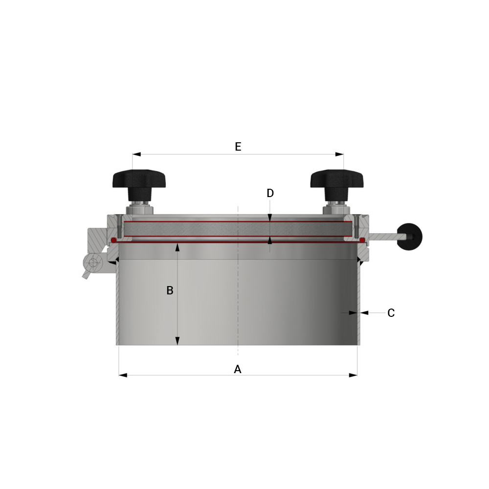 Szklana Pokrywa DN450 1/+1 bar Szkło sodowowapniowe