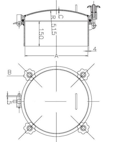 Właz D13 NW400 1/+10.2 bar 316