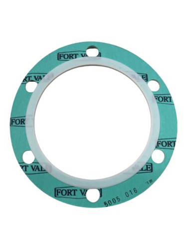 Uszczelka kołnierzowa kopertowa CAF/PTFE do zaworu stopowego Parkfield - 6 otworów.
