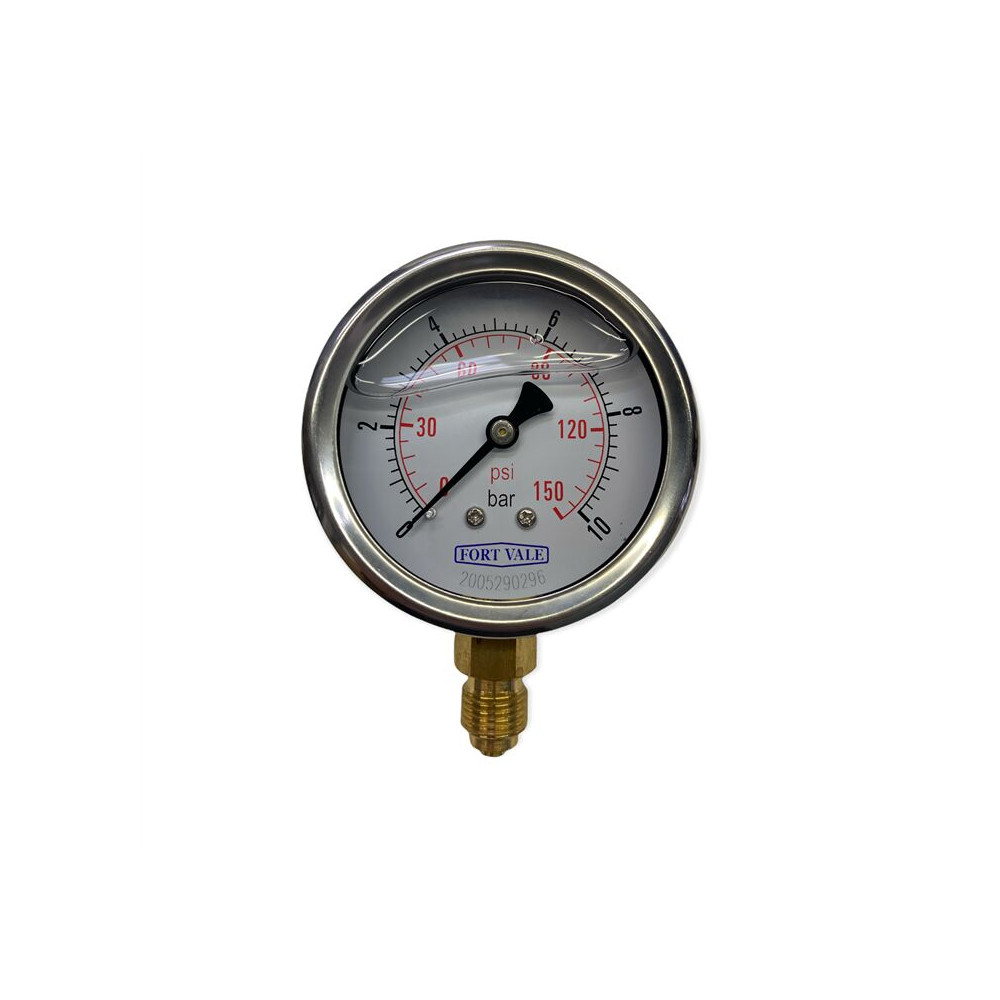 MANOMETR, ŚREDNICA 2,5", 0-10 BAR, PRZYŁĄCZE 1/4"BSP, OBUDOWA MOSIĘŻNA.
