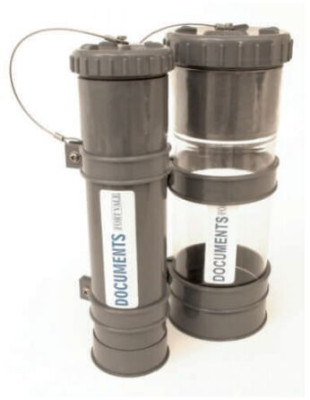 75MM PVC DOCUMENT HOLDER - INCLUDING STAINLESS STEEL BRACKETS AND PVC CAP