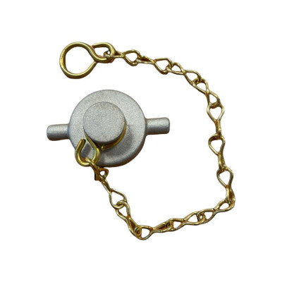 1" BSP ALUMINIUM BLANK CAP INCLUDING BRASS CHAIN & LEATHER SEAL