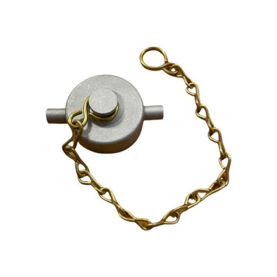1,5" BSP ALUMINIUM BLANK CAP INCLUDING BRASS CHAIN & LEATHER SEAL