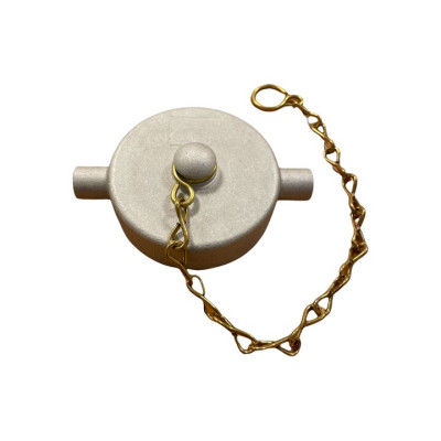 3" BSP ALUMINIUM BLANK CAP INCLUDING BRASS CHAIN & LEATHER SEAL