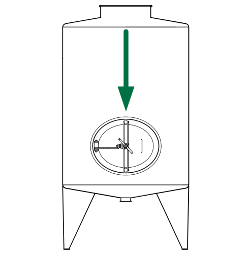 Owalny właz otwierany do wewnątrz 320 460 x 560mm AISI316L