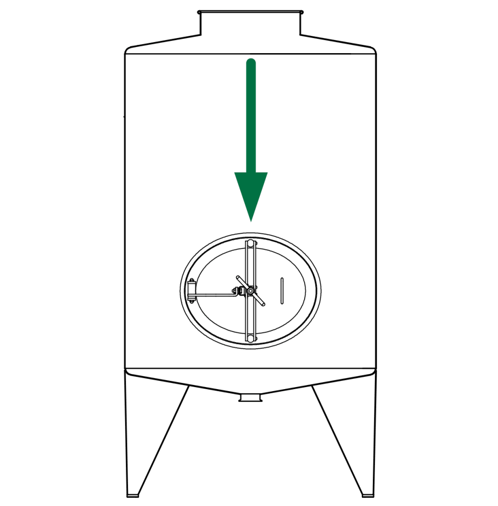 Owalny właz otwierany do wewnątrz 320 460 x 560mm AISI316L