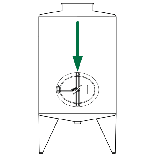 Owalny właz otwierany do wewnątrz 318 345 x 445mm AISI316L