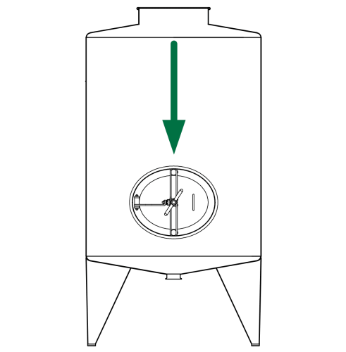 Owalny właz otwierany do wewnątrz 321 460 x 560mm AISI316L
