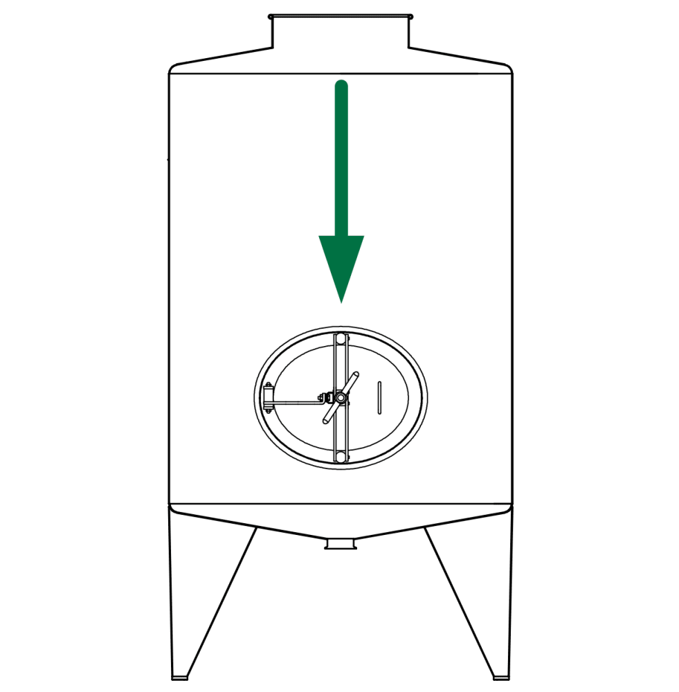 Owalny właz otwierany do wewnątrz 321 460 x 560mm AISI316L