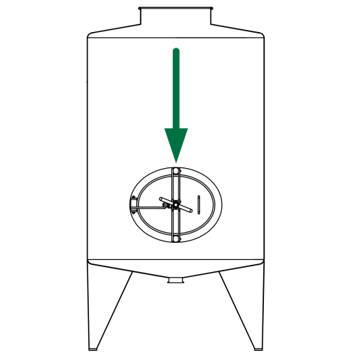 Owalny właz otwierany do wewnątrz 308R 345 x 445mm AISI316L