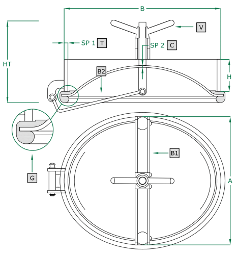 Owalny właz otwierany do wewnątrz 315 400 x 490mm AISI316L