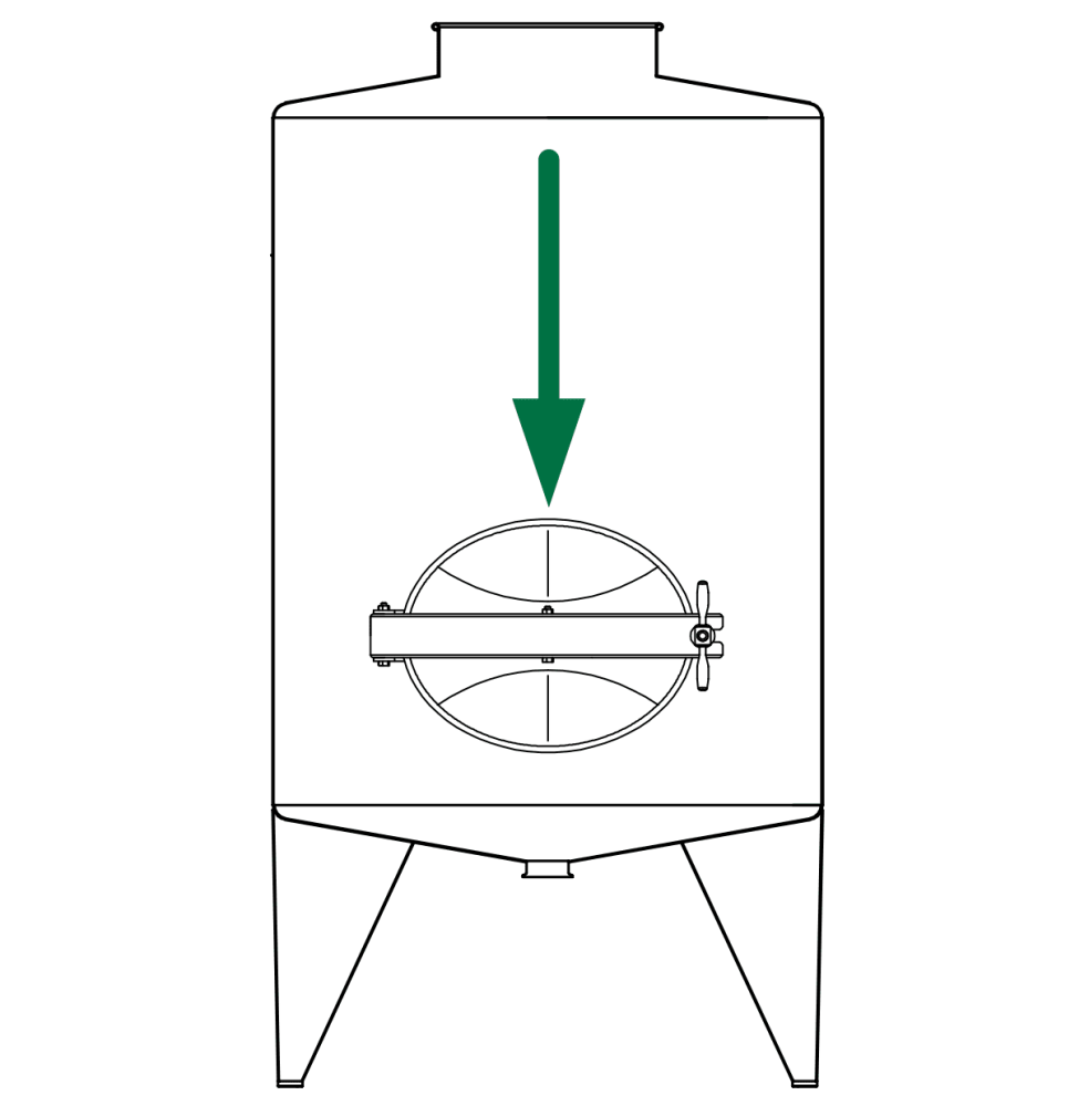 Owalny właz otwierany na zewnątrz 311 305 x 430mm AISI316L