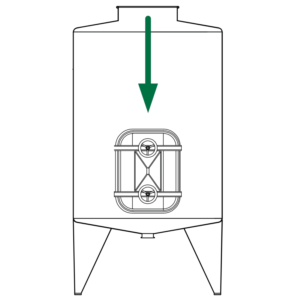 Prostokątny właz otwierany do wewnątrz 364 530 x 400mm AISI316L