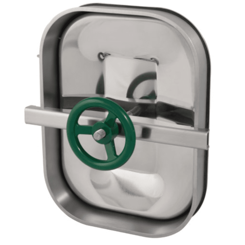 Prostokątny właz otwierany do wewnątrz 374 422 x 312mm AISI316L