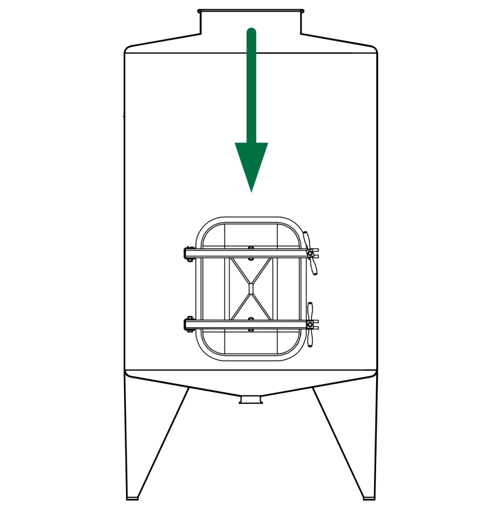 Prostokątny właz otwierany na zewnątrz 362 530 x 400mm AISI316L
