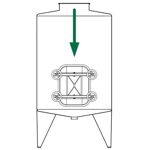 Prostokątny właz otwierany na zewnątrz 362V 530 x 400mm AISI316L