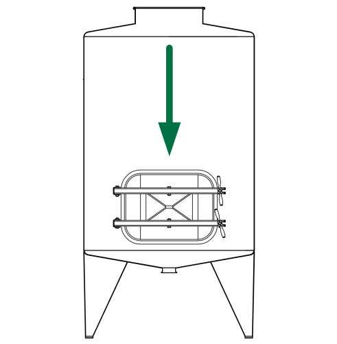 Prostokątny właz otwierany na zewnątrz 363 400 x 530mm AISI316L