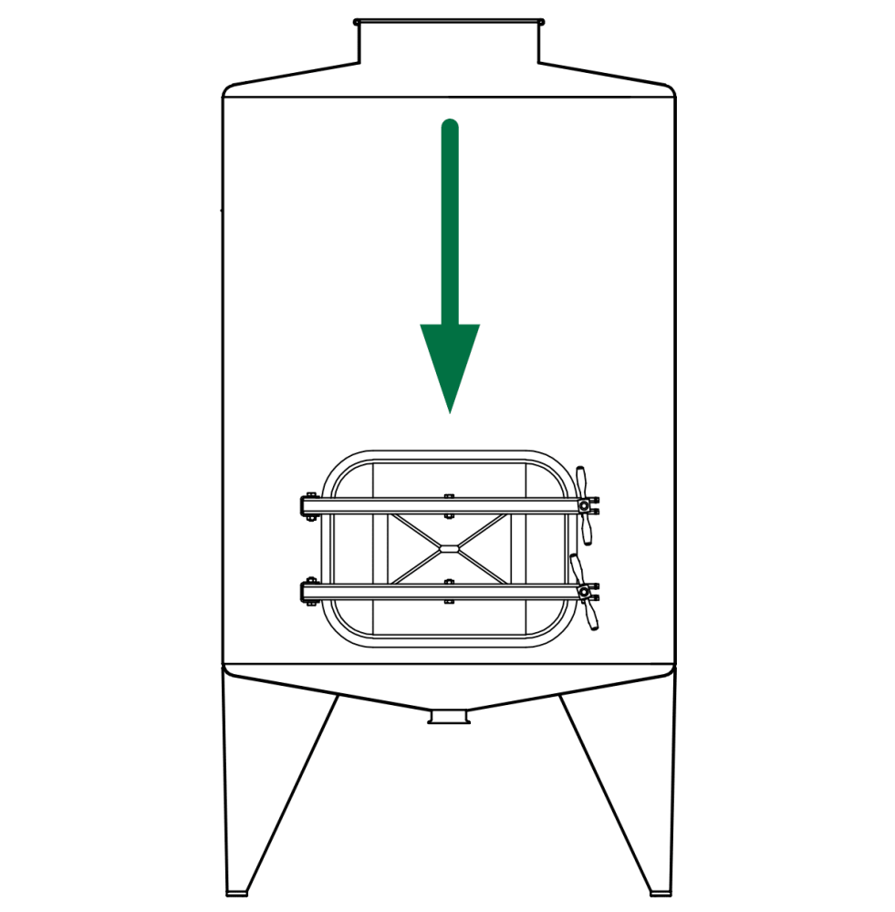 Prostokątny właz otwierany na zewnątrz 363 400 x 530mm AISI316L