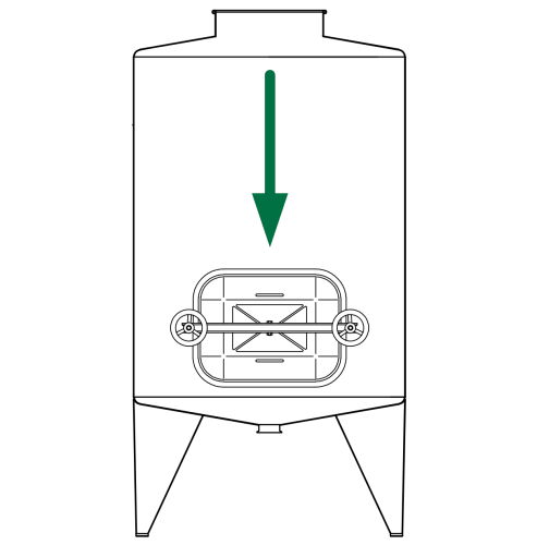 Prostokątny właz otwierany na zewnątrz 363BV 400 x 530mm AISI316L