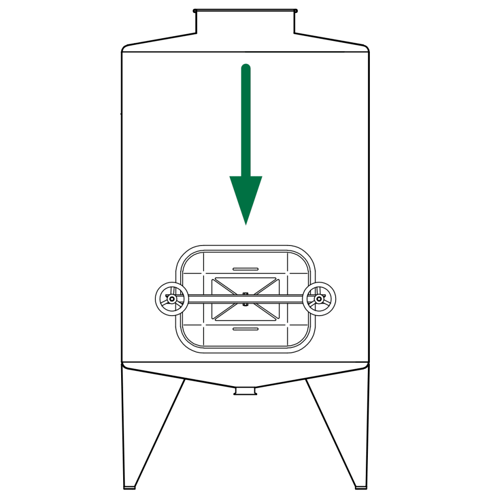 Prostokątny właz otwierany na zewnątrz 363BV 400 x 530mm AISI316L