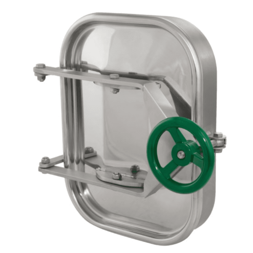 Prostokątny właz otwierany na zewnątrz 375 422 x 312mm AISI316L