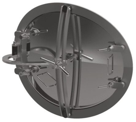 Owalny właz otwierany do wewnątrz 324IG 550 x 650mm AISI316L