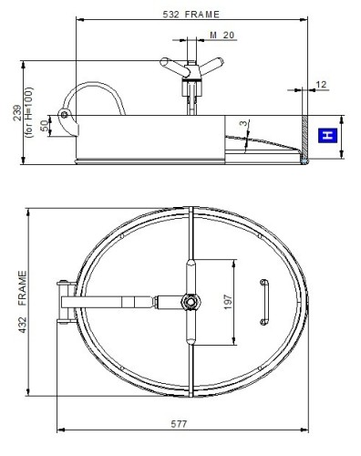Owalny właz 200/LZD 532×432 mm 316 Zorzini | dozbiornika.pl