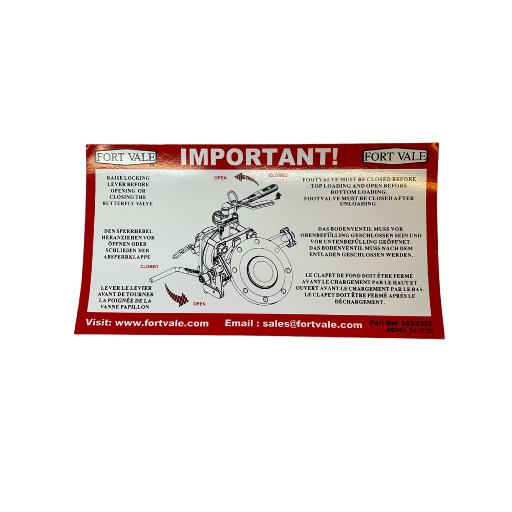DECAL FOR CLEANFLOW-BUTTERFLY VALVE COMBINATION