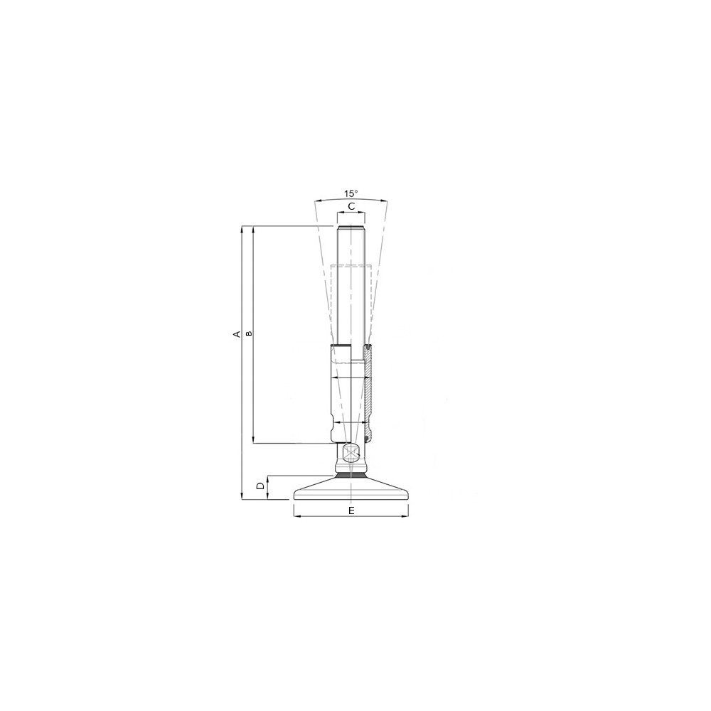 Stopki poziomujące 3A Ø60mm M12x140 SS NBR