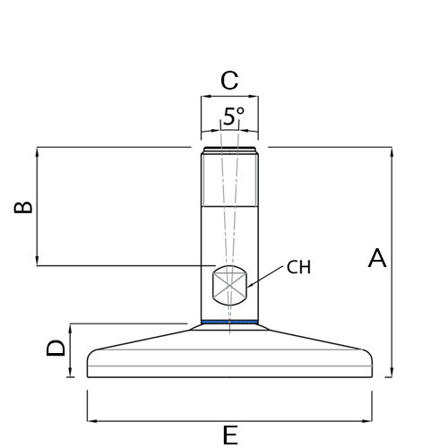 Stopki poziomujące  LC 3A Ø120 M12x50 SS