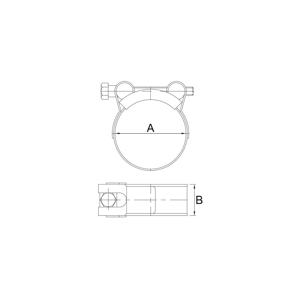 Obejma zaciskowa 2325mm SS304W4