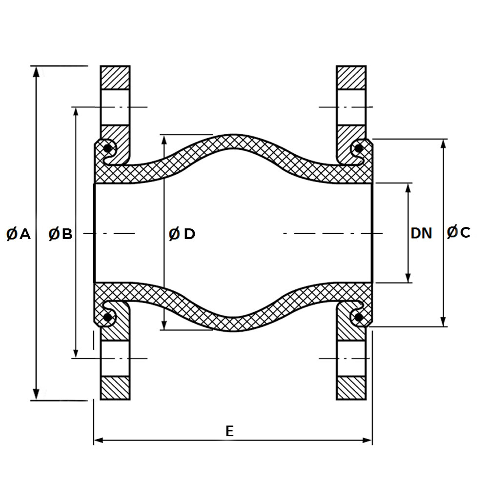 Kompensator DN80 PN16 F/F 316 EPDM
