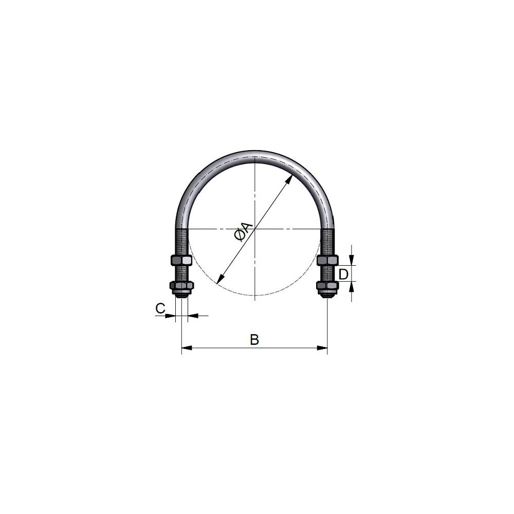 Podpora rury D8 DN65 304 P