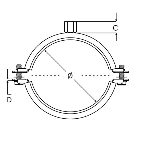 Obejma rurowa Ø98108mm z wkładką 316