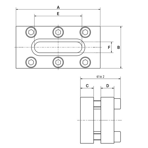Prostokątny wziernik 140x70mm 16 bar