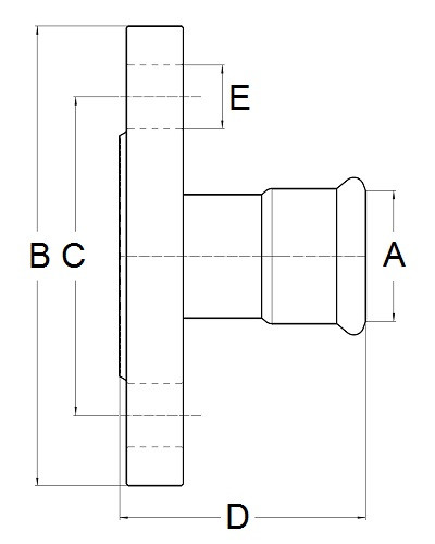 Adapter kołnierzowy 18xDN15 (PN16) P/F