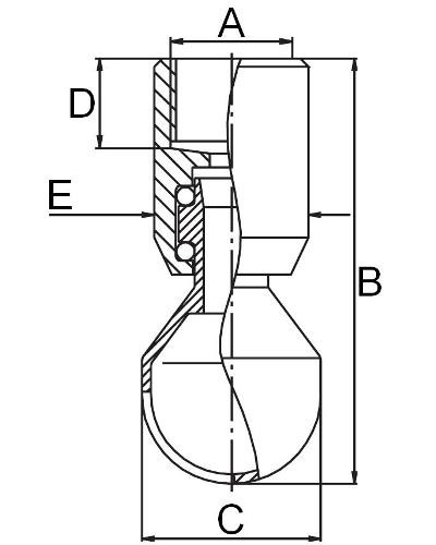 AWH Tanko S40360° 1/2" 316L