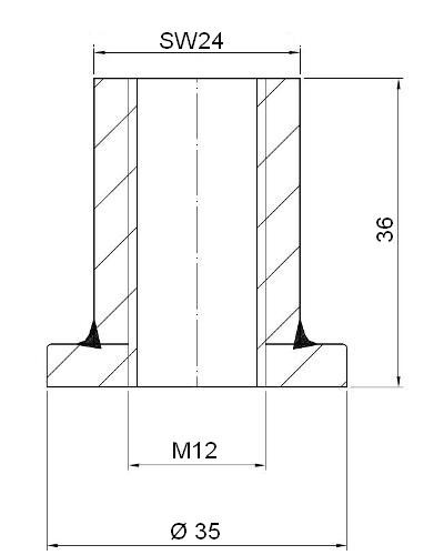 Nakrętka kołnierzowa RVS M12