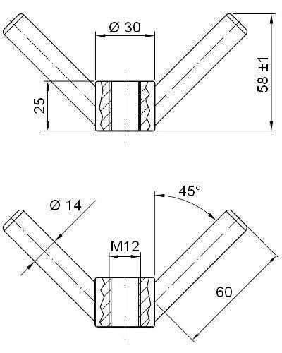 Dźwignia RVS Knevel M12 304
